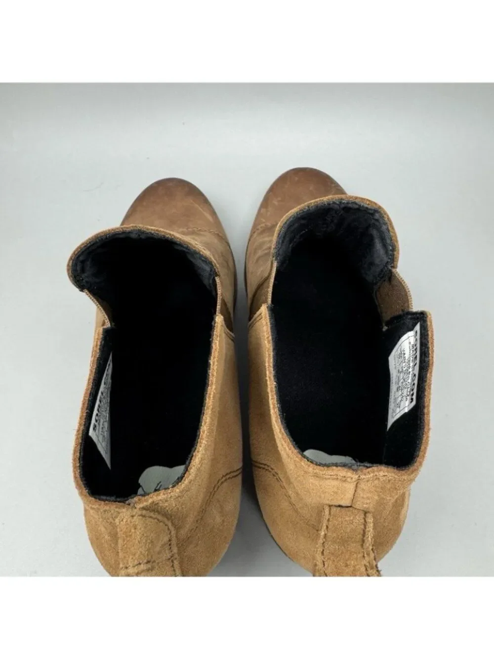 Sorel Womens Size 10 Ankle Boots Evie Cap Toe Chelsea Brown Leather NL3816-242